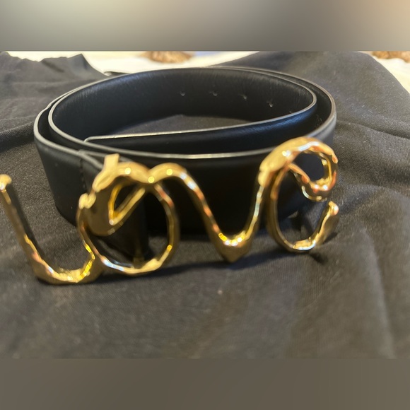 ZARA Belt with Gold 'Love' Buckle - Picture 4 of 9